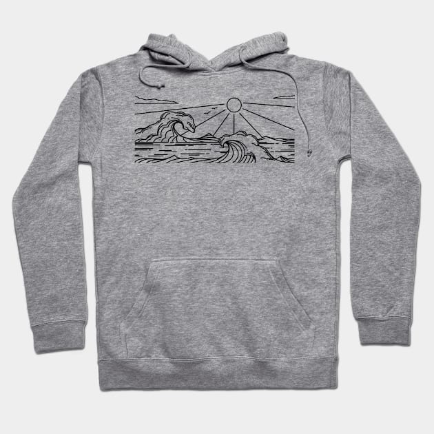 Enjoy The Waves Hoodie by P7 illustrations 